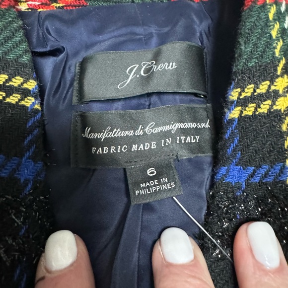 J. Crew Going-out Blazer in Lurex Stewart Tartan NWT Size 6 - Picture 11 of 12